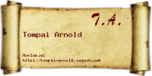 Tompai Arnold névjegykártya